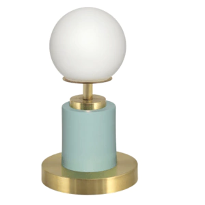 VELADOR FIJO C/TULIPA OPAL LINEA ROMY BONCE Y VERDE AGUA (DB) - comprar online