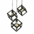 Artefacto colgar 3xE27 Trikyvos "NEGRO MATE" (LK) - comprar online