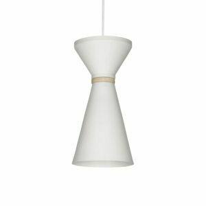 COLGANTE 1 LUZ E27 CON MADERA BLANCO TEXTURADO LINEA CONO DOBLE (DB) - comprar online