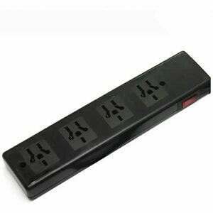 Zapatilla Tomacorriente 4 Tomas Sin Cable-Protector Térmico Kalop Negra - comprar online