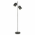 LAMPARA DE PIE DOS LUCES E27 NEGRO TEXTURADO LINEA VULLET (DB) - comprar online