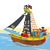 Barco Pirata com 23 Peças e Rodinhas Maral 2121 - Help Kids Brinquedos | Imaginação e Diversão!