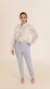 Camisa Feminina em Organza com Babados e Laise Branca - comprar online