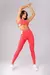 Calça Legging com Cós Contrastante e Vivo (Rosa Pink / Off-White) - Viva Performance