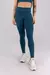 Calça Legging sem Gancho com Vira (Azul Petróleo / Bege) - comprar online