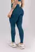 Calça Legging sem Gancho com Vira (Azul Petróleo / Bege) na internet
