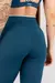 Calça Legging sem Gancho com Vira (Azul Petróleo / Bege) - loja online