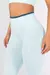 Calça Legging com Vira Contrastante (Azul Bebê / Azul Petróleo)