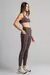 Calça Legging com Bolsos e Vivo (Trufa / Off-White) - loja online