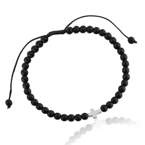 Pulseira Cross em Pedra com Aço
