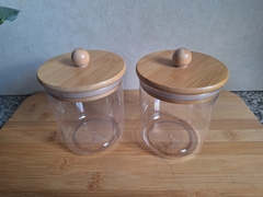 Pote acrílico tapa bamboo - comprar online