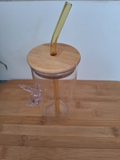 Vaso con sorbete de vidrio - comprar online