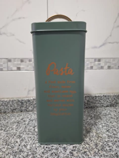 Lata vintage "Pasta" verde