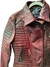 Classic Edge Red | Chamarra de piel roja con corte slim Fit en internet