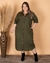 Chemise Longa de Botão plus Size