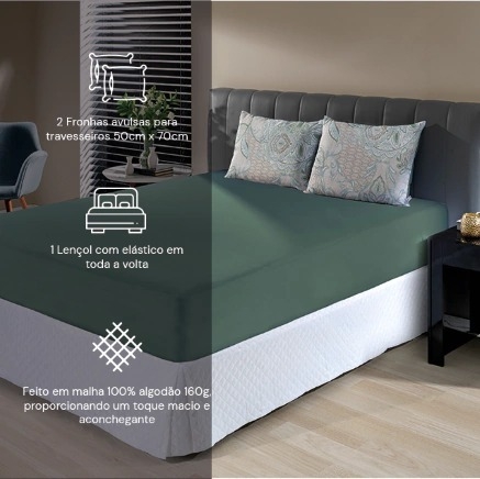 Jogo de Cama Casal 3 peças 100% algodão Slim - comprar online