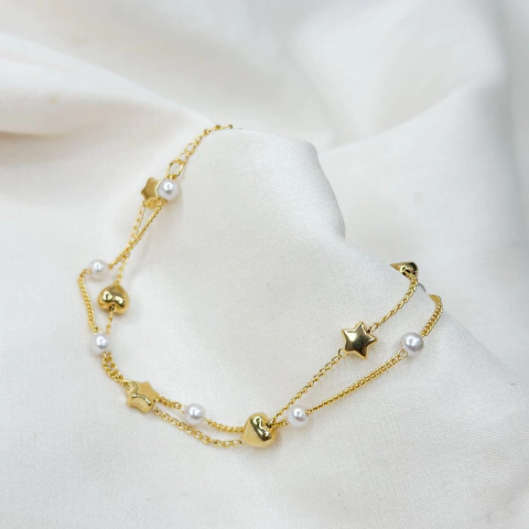 Pulseira Feminina Delicatta Dourada