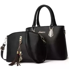kit 2 em 1 bolsa feminina transversal vem com bolsa pequena multiuso - comprar online