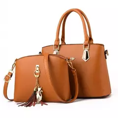 kit 2 em 1 bolsa feminina transversal vem com bolsa pequena multiuso na internet