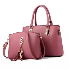 kit 2 em 1 bolsa feminina transversal vem com bolsa pequena multiuso