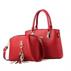 Imagem do kit 2 em 1 bolsa feminina transversal vem com bolsa pequena multiuso