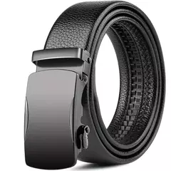 Novo cinto masculino moda fivela automático cintos de couro de negócios para h - loja online