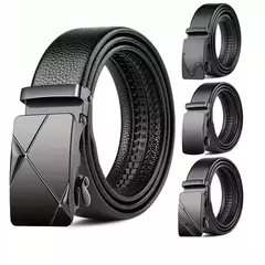 Imagem do Novo cinto masculino moda fivela automático cintos de couro de negócios para h