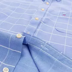 Camisas Socias Masculina Oxford 100% Algodão - Manga Curta, Gola Quadrada, Estilo Sofisticado - SocialWeaf