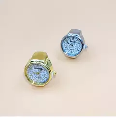 Relógio de dedo anel movimento criativo acessórios moda vintage - comprar online