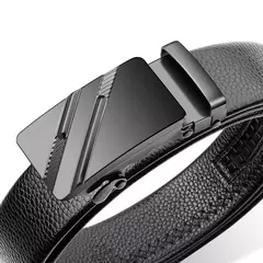 Novo cinto masculino moda fivela automático cintos de couro de negócios para h