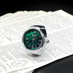 Relógio de dedo anel movimento criativo acessórios moda vintage - SocialWeaf