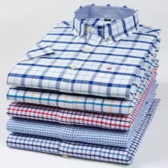 Camisas Socias Masculina Oxford 100% Algodão - Manga Curta, Gola Quadrada, Estilo Sofisticado - comprar online
