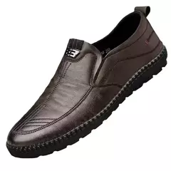 Sapatos casuais masculinos sapatos de couro resistentes ao desgaste