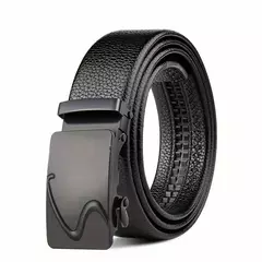 Novo cinto masculino moda fivela automático cintos de couro de negócios para h - SocialWeaf