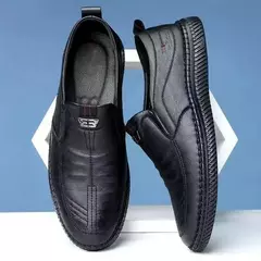 Sapatos casuais masculinos sapatos de couro resistentes ao desgaste