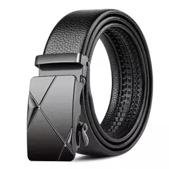 Imagem do Novo cinto masculino moda fivela automático cintos de couro de negócios para h