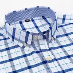 Camisas Socias Masculina Oxford 100% Algodão - Manga Curta, Gola Quadrada, Estilo Sofisticado na internet