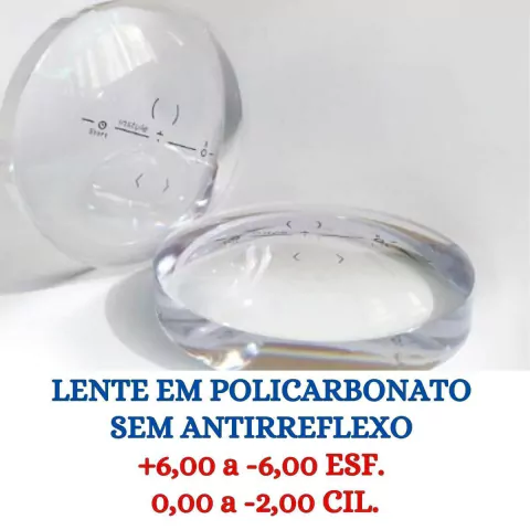 LENTE PARA ÓCULOS > POLICARBONATO > + 6,00  a  -6,00 ESF. /-2,00 a  -2,00 CIL GRAU EXTENTIDO - comprar online