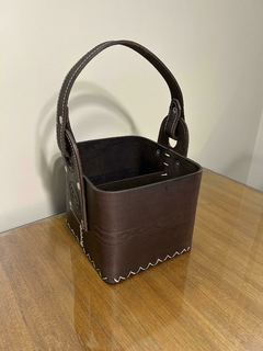 Canasta de Cuero Premium - Marrón en internet