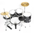 Bateria Acústica Parquer 5 Cuerpos Negra Platillos Soporte - comprar online