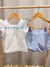 Conjunto Branco com Azul - comprar online