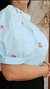 BLUSA EM LINHO COM BORADO EM CORAÇÕES - loja online