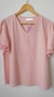 BLUSA EM LINHO COM BORADO NA MANGA
