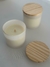 VELA AROMÁTICA ARTESANAL VIDRO BRANCO TAMPA MADEIRA MIRRA 200G - VELLARE HANDMADE CANDLES
