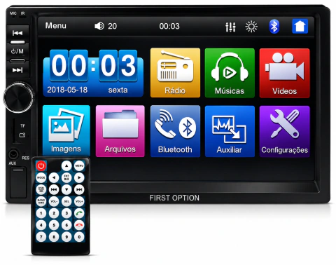 CENTRAL MULTIMIDIA MP5 2 DIN 7 POL CARPLAY ANDROID AUTO