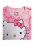Blusa infantil rosa com estampa da Hello Kitty e laço rosa na gola.