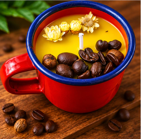 Vela de café na caneca esmaltada - comprar online