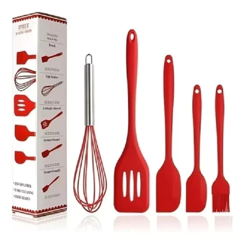 Set Utensilios De Cocina Silicona Resistentes Calor