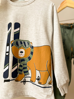 Pijama Manga longa Urso na internet