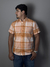 Camisa Manga Curta Ralph Lauren Xadrez Laranja/Branco